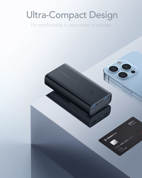 VEGER powerbank 10000 mAh PD QC3.0 20W ACE100 (W1146) czarny.