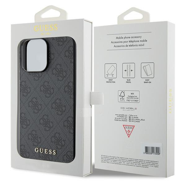 Etui Guess GUHCP15LG4GFGR iPhone 15 Pro 6.1" szary/grey hard case 4G Metal Gold Logo Case