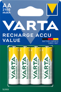Rechargeable NiMH Batteries Varta, AA / HR6, 2100mAh, 1.2V, 4-Pack