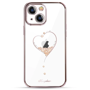 Kingxbar Wish Series etui ozdobione oryginalnymi Kryształami Swarovskiego iPhone 13 różowy