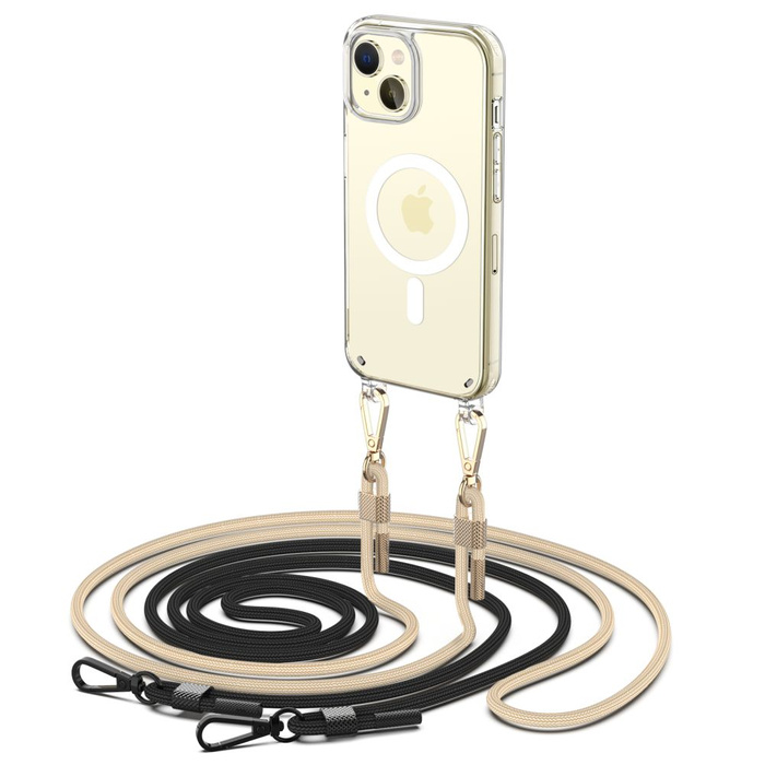 Etui Tech-protect Flexair Chain Magsafe iPhone 15 Black & Beige Case