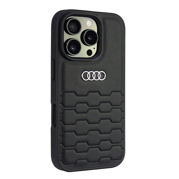 Audi Synthetic Leather iPhone 16 Pro 6.3" czarny/black hardcase AU-TPUPCIP16P-GT/D2-BK
