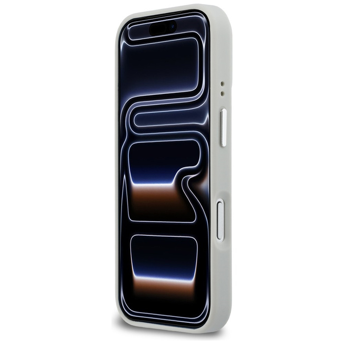 Etui Karl Lagerfeld Croco KL Script Logo MagSafe do iPhone 17 Pro Max srebrny