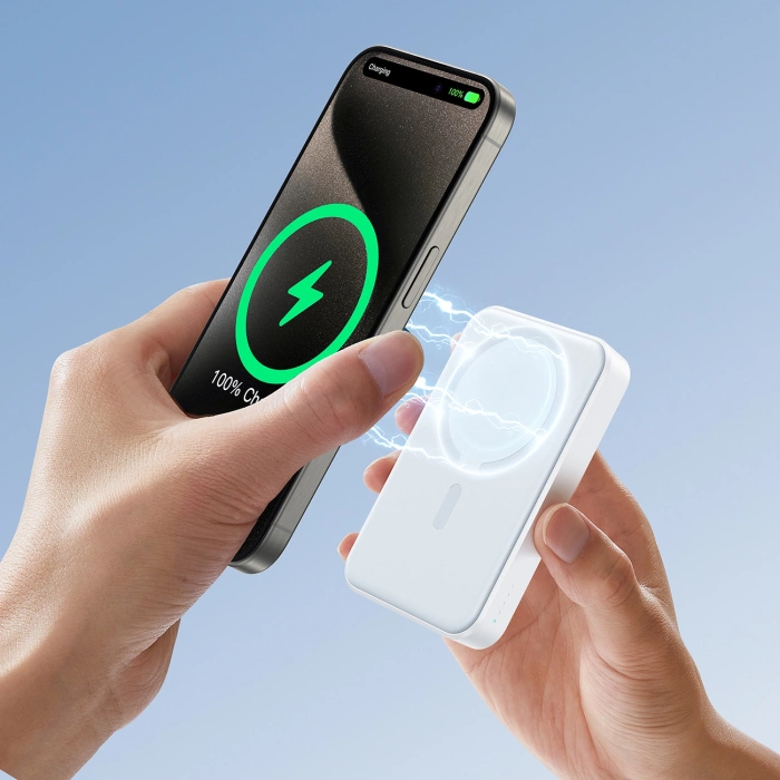 Powerbank Joyroom JR-W020 20W 10000mAh MagSafe + kabel USB-C - USB-C 0.25m - biały