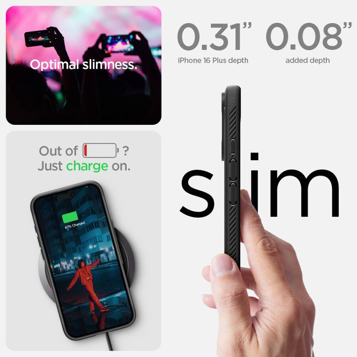 Etui SPIGEN RUGGED ARMOR MAG MAGSAFE IPHONE 16 PLUS MATTE BLACK