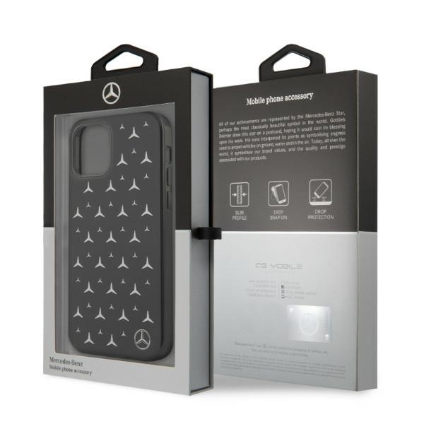 Etui MERCEDES Apple iPhone 12 Pro Max Silver Stars Pattern Czarny Hardcase