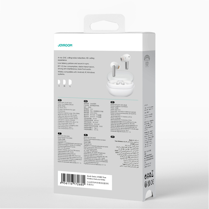 Douszne słuchawki bezprzewodowe Joyroom Jbuds Series JR-BB1 TWS - białe