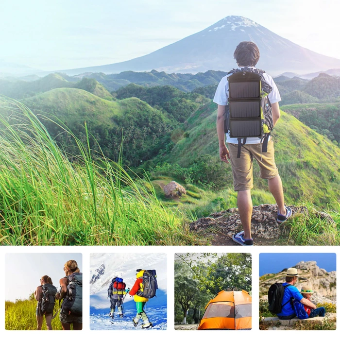 Choetech składana ładowarka solarna słoneczna fotowoltaiczna 19W 2x USB 2,4A czarny (SC001)