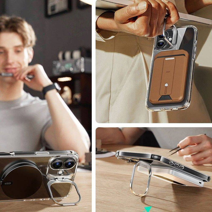 Etui ESR CLASSIC HYBRID KICKSTAND HALOLOCK MAGSAFE & TEMPERED GLASS IPHONE 16 PLUS CLEAR