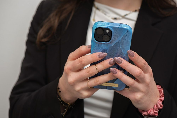 FORCELL F-PROTECT Mirage futerał kompatybilny z MagSafe do IPHONE 15 Plus blue bird