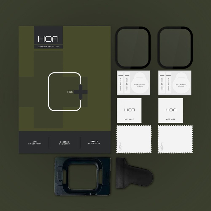 SZKŁO HYBRYDOWE HOFI HYBRID PRO+ 2-PACK APPLE WATCH 7 / 8 / 9 (41 MM) BLACK