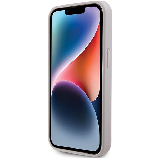 Etui Guess GUHCP15SP4TDPP iPhone 15 6.1" różowy/pink hardcase Leather 4G Triangle Strass