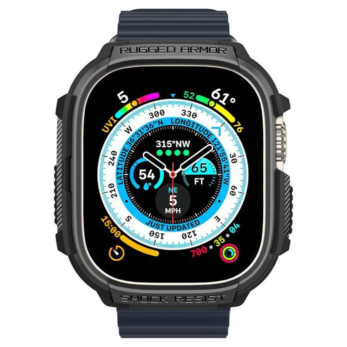 Etui Spigen Rugged Armor Apple Watch Ultra 49mm Ultra 2 Czarne