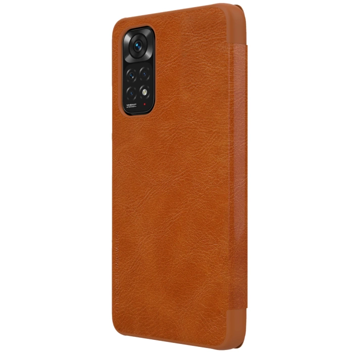 Nillkin Qin skórzana kabura etui Xiaomi Redmi Note 11S / Note 11 brązowy