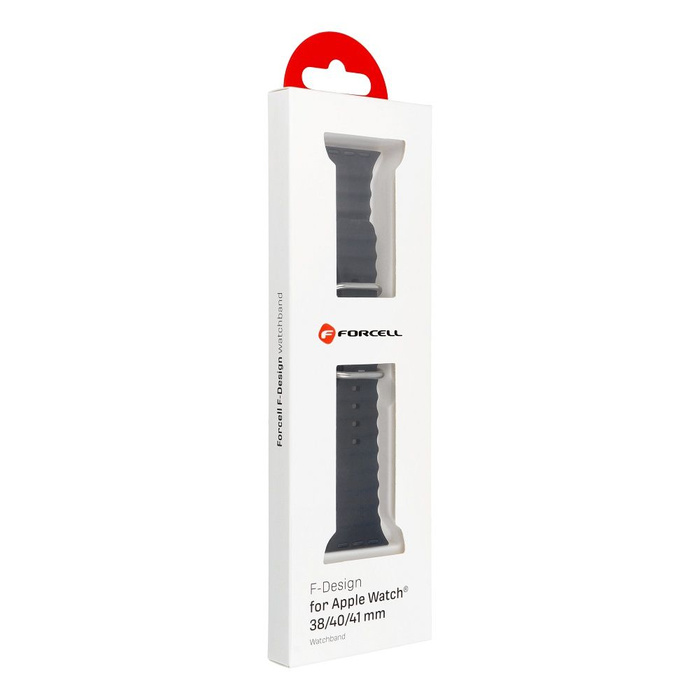 Pasek do Apple Watch Forcell F-Design FA12 dziurki silikon 38 / 40 / 41 mm czarny