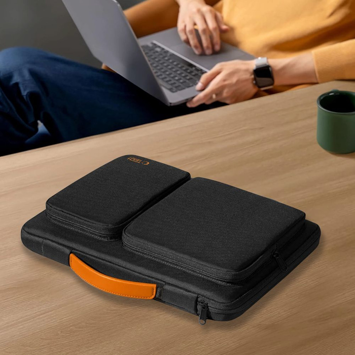 TECH-PROTECT DEFENDER BAG LAPTOP 13-14 BLACK/ORANGE