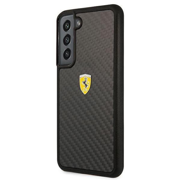 Etui FERRARI Samsung Galaxy S22 On Track Real Carbon Czarny Hardcase