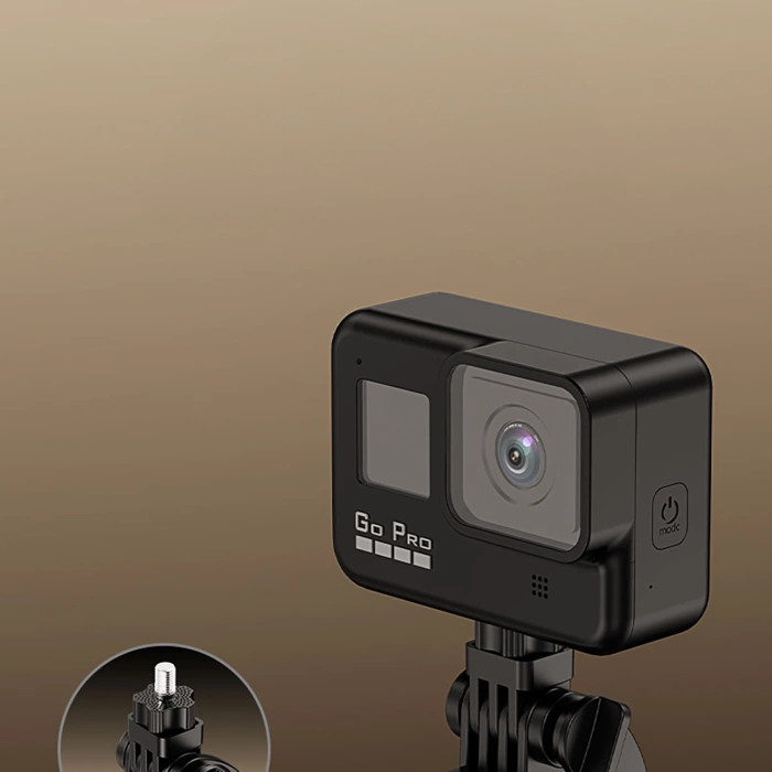 Selfie stick teleskopowy statyw Wozinsky 1.75m Stop aluminium z podwójną lampą i uchwytem na telefon Czarny