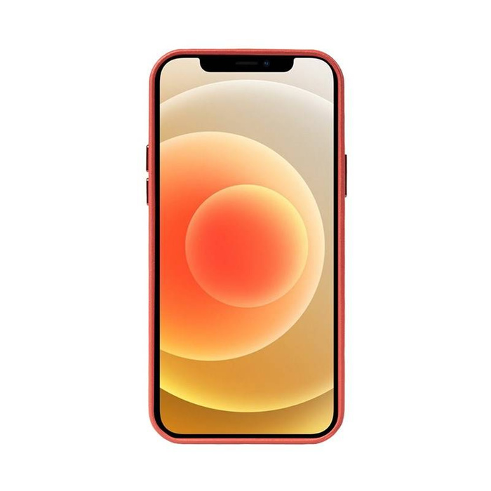 ETUI Crong Essential Cover Magnetic - Etui ze skóry iPhone 12 / iPhone 12 Pro MagSafe (czerwony) CASE