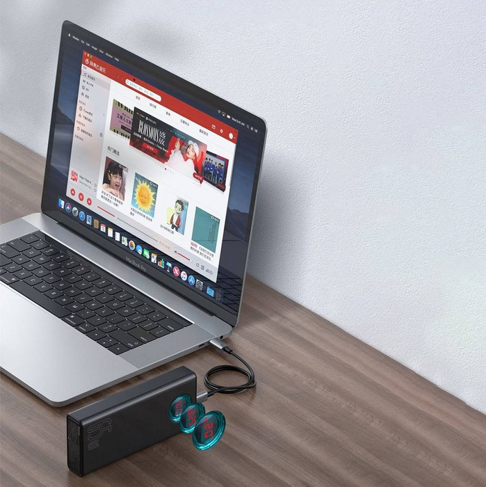 Baseus Amblight powerbank 65W 30000mAh Overseas Edition czarny (PPLG000101)