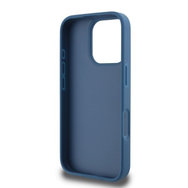 Etui Guess iPhone 16 Pro Max niebieski/blue HC 4G PU Bottom Stripe