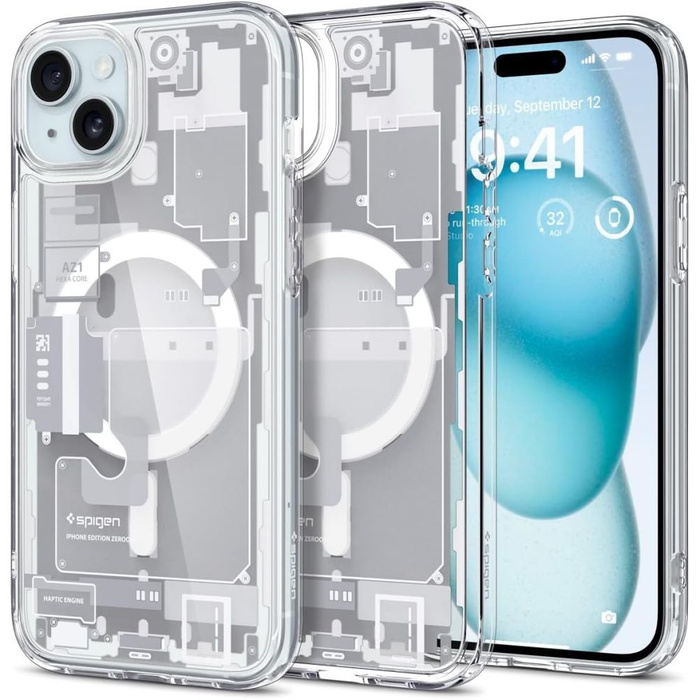 Etui Spigen Ultra Hybrid Mag Magsafe iPhone 15 Zero One White Case