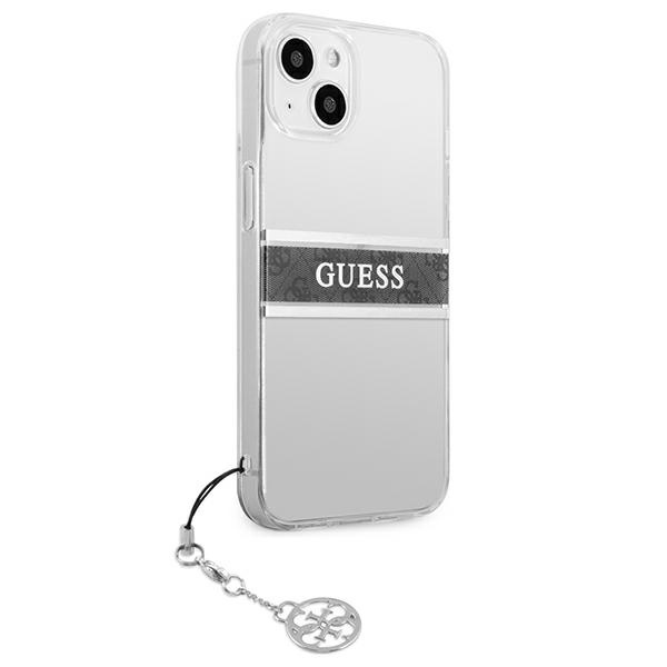Etui GUESS Apple iPhone 13 Mini 4G Grey Strap Charm Bezbarwny Hardcase