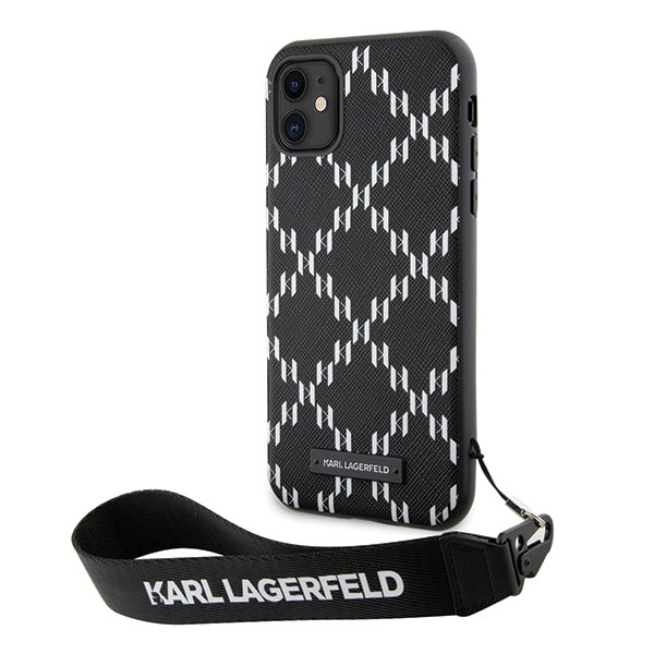 Etui Karl Lagerfeld KLHCN61SAKLMBSK iPhone 11  6.1" czarny/black hardcase Monogram Losange Saffiano Case