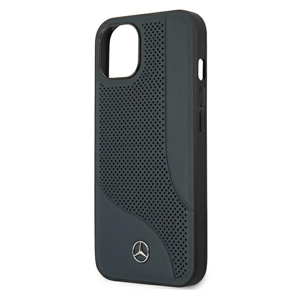 Etui MERCEDES Apple iPhone 13 Mini Leather Perforated Area Granatowy Hardcase
