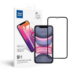 Szkło hartowane do iPhone XR / 11 (full glue) Blue Star 5D czarne