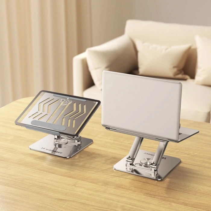 Podstawka pod laptopa Wozinsky WRS-CPY84SS aluminiowa + Gratis! podstawka do smartfona - srebrna