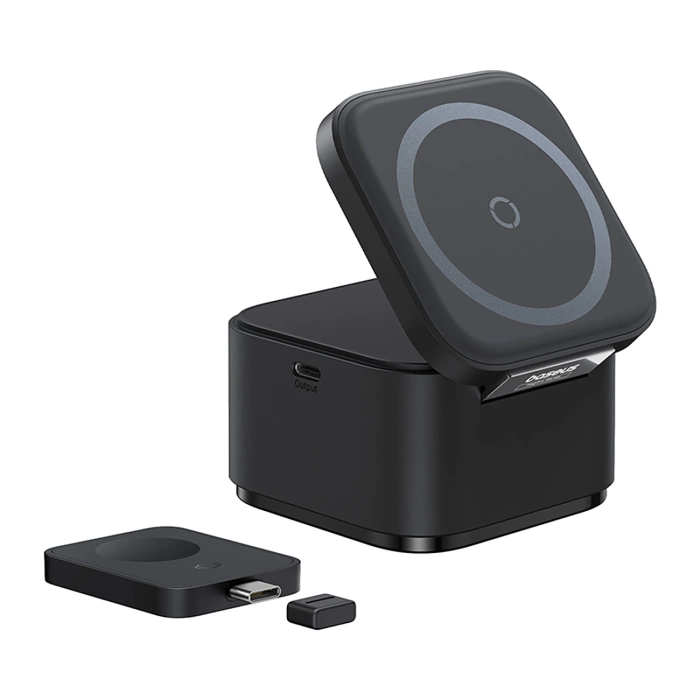 Ładowarka indukcyjna Baseus MagPro 3w1 25W z MagSafe do telefonu i smartwatcha Czarna
