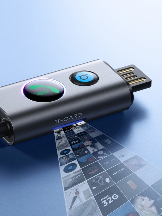 Samochodowy bezprzewodowy odbiornik Joyroom JR-CB7 - szary