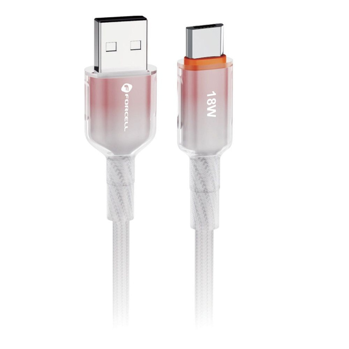 Kabel USB A do Micro USB Forcell F-Energy QC3.0 2,4A 18W Gradient 1 m C351 biały