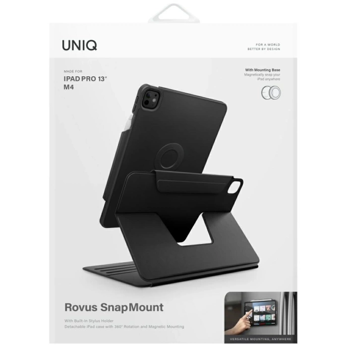 Etui UNIQ Rovus Snapmount Magnetic 360   Rotating Detachable do iPad Pro 13" M4 (2024) czarny