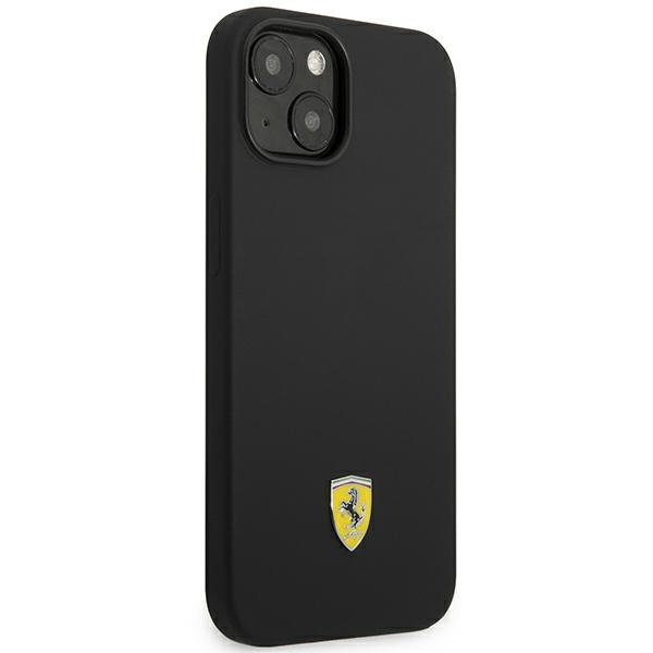 Etui Ferrari iPhone 14 6,1" czarny/black hardcase Silicone Metal Logo