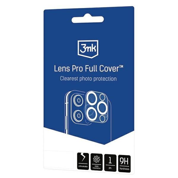3MK Lens Pro Full Cover iPhone 13 Pro / 13 Pro Max Szkło hartowane na obiektyw aparatu z ramką montażową 1szt