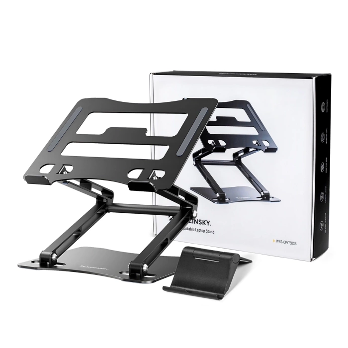 Podstawka pod laptopa Wozinsky WRS-CPY75DSB aluminiowa + Gratis! podstawka do smartfona - czarna