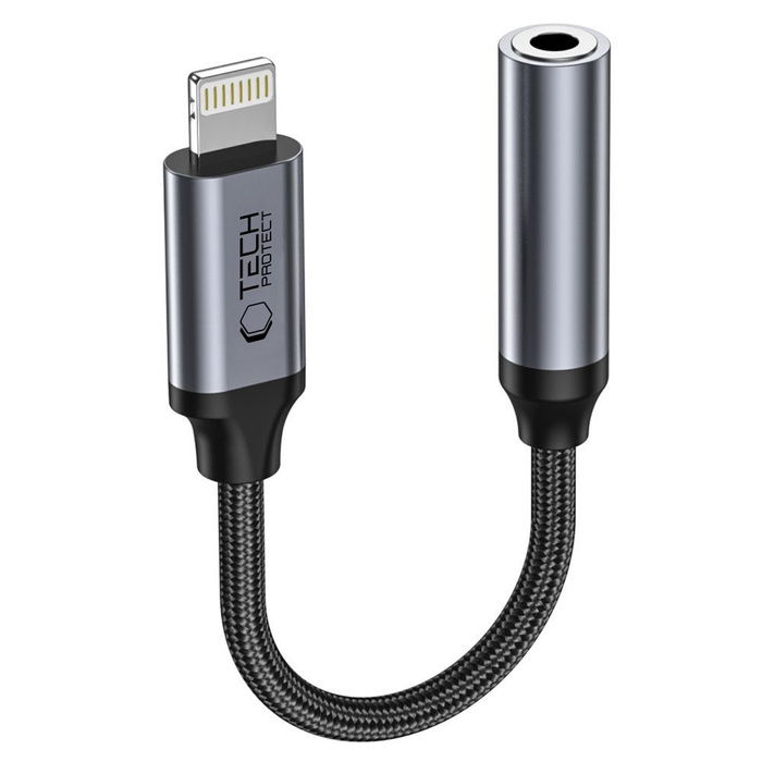 Tech-protect Ultraboost Adapter Lightning To Mini Jack 3.5mm Black