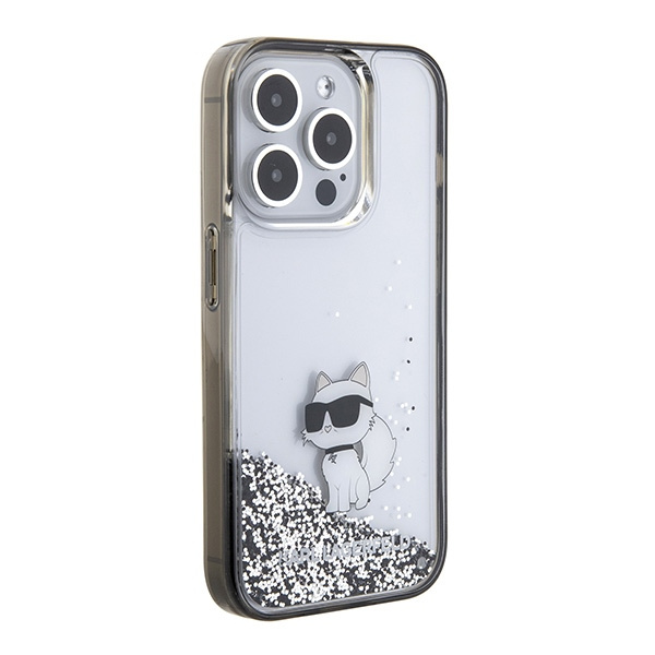 Etui Karl Lagerfeld KLHCP15LLKCNSK iPhone 15 Pro 6.1" transparent hardcase Liquid Glitter Choupette Case