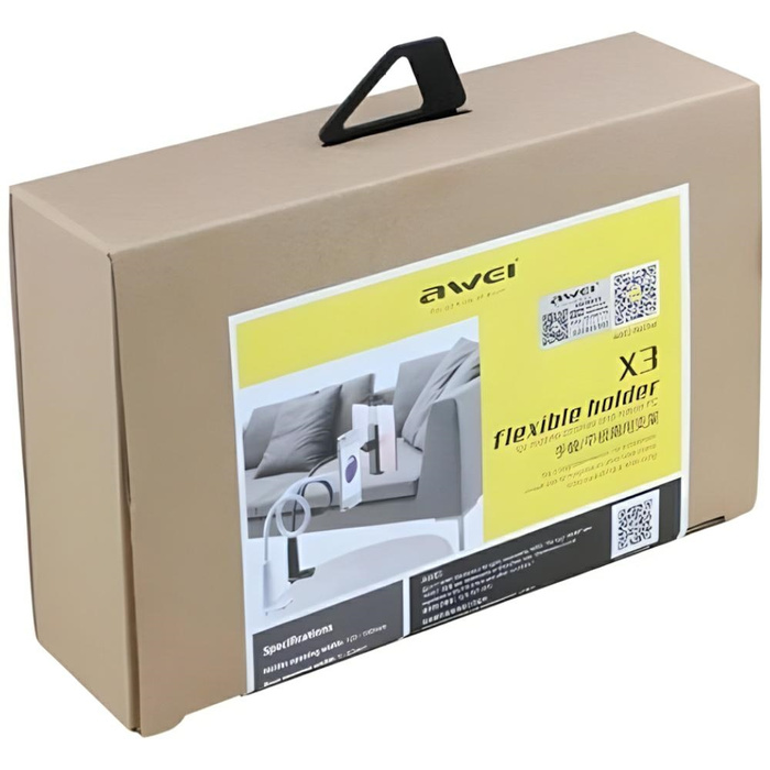 Uchwyt Biurkowy AWEI Na Telefon X3 4-10,5 Długie Ramię Czarny