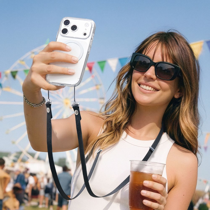 SMYCZ DO TELEFONU SPIGEN DA30L LANYARD STRAP CROSSBODY CZARNY