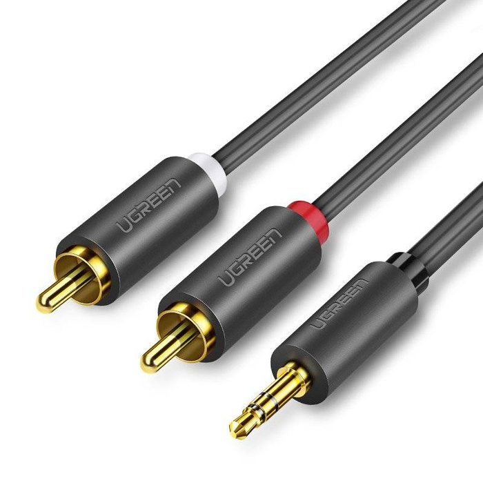 Ugreen kabel przewód audio 3,5 mm mini jack - 2RCA 3m czarny (10590)