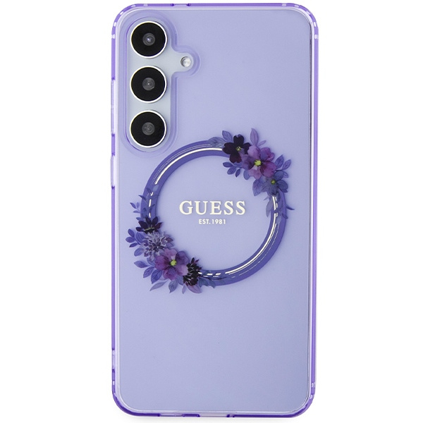 Etui Guess GUHMS24MHFWFCU S24+ S926 fioletowy/purple hardcase IML Flowers Wreath MagSafe Case