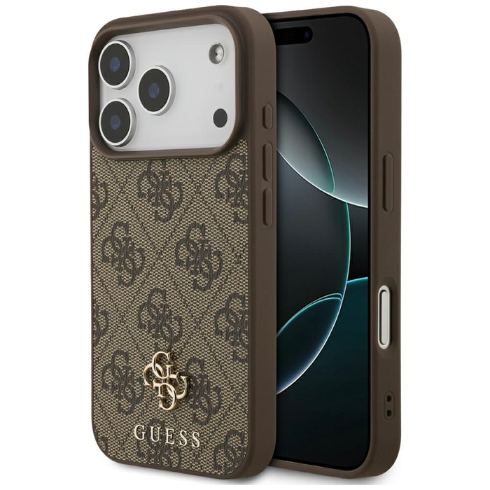 Etui Guess 4G Small Classic Logo MagSafe do iPhone 17 Pro brązowy