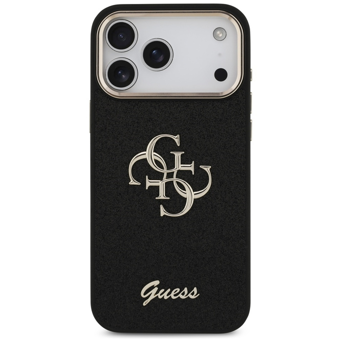 Etui Guess Fixed Glitter Big 4G Metal    Frame do iPhone 17 Pro Max czarny
