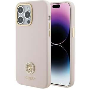 Etui Guess GUHCP15XM4DGPP iPhone 15 Pro Max 6.7" różowy/pink hardcase Silicone Logo Strass 4G