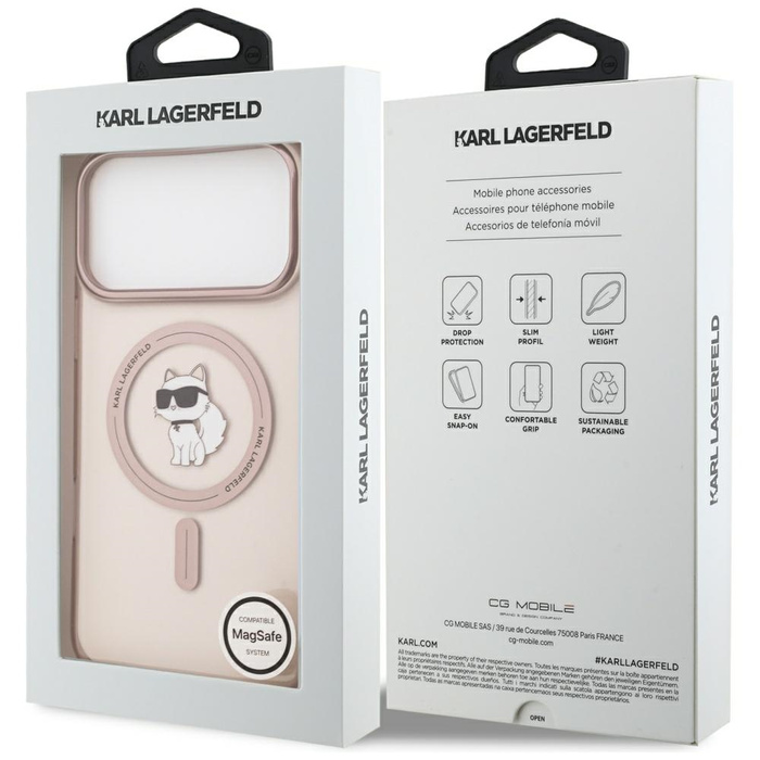 Etui Karl Lagerfeld IML Choupette        MagSafe do iPhone 17 Pro Max różowy
