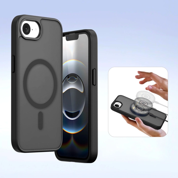 Etui skórzane Dux Ducis Lawa na iPhone 16e z odłączanym portfelem magnetycznym - czarne