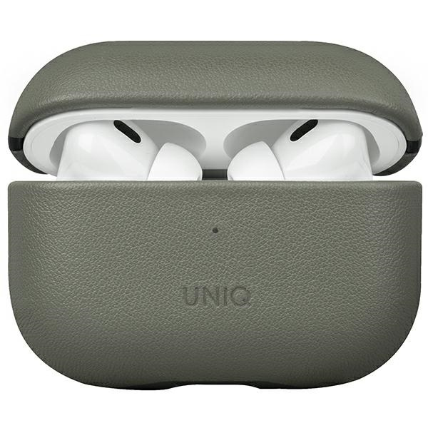 UNIQ etui Terra AirPods Pro 2 gen. Genuine Leather zielony/lichen green